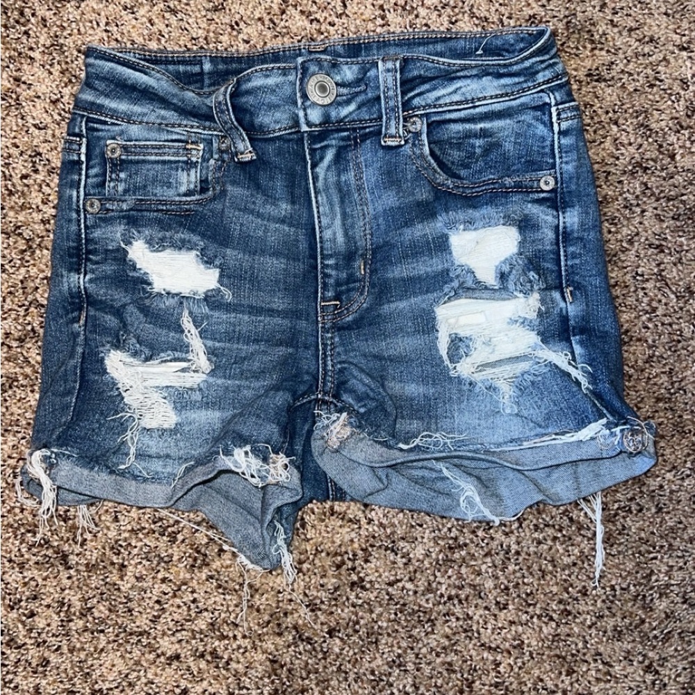 Distressed Denim Shorts